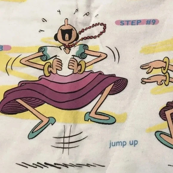 Olive Oyl Oil From Popeye Do The Macarena Vintage Wall Hanging Fabric Handmade